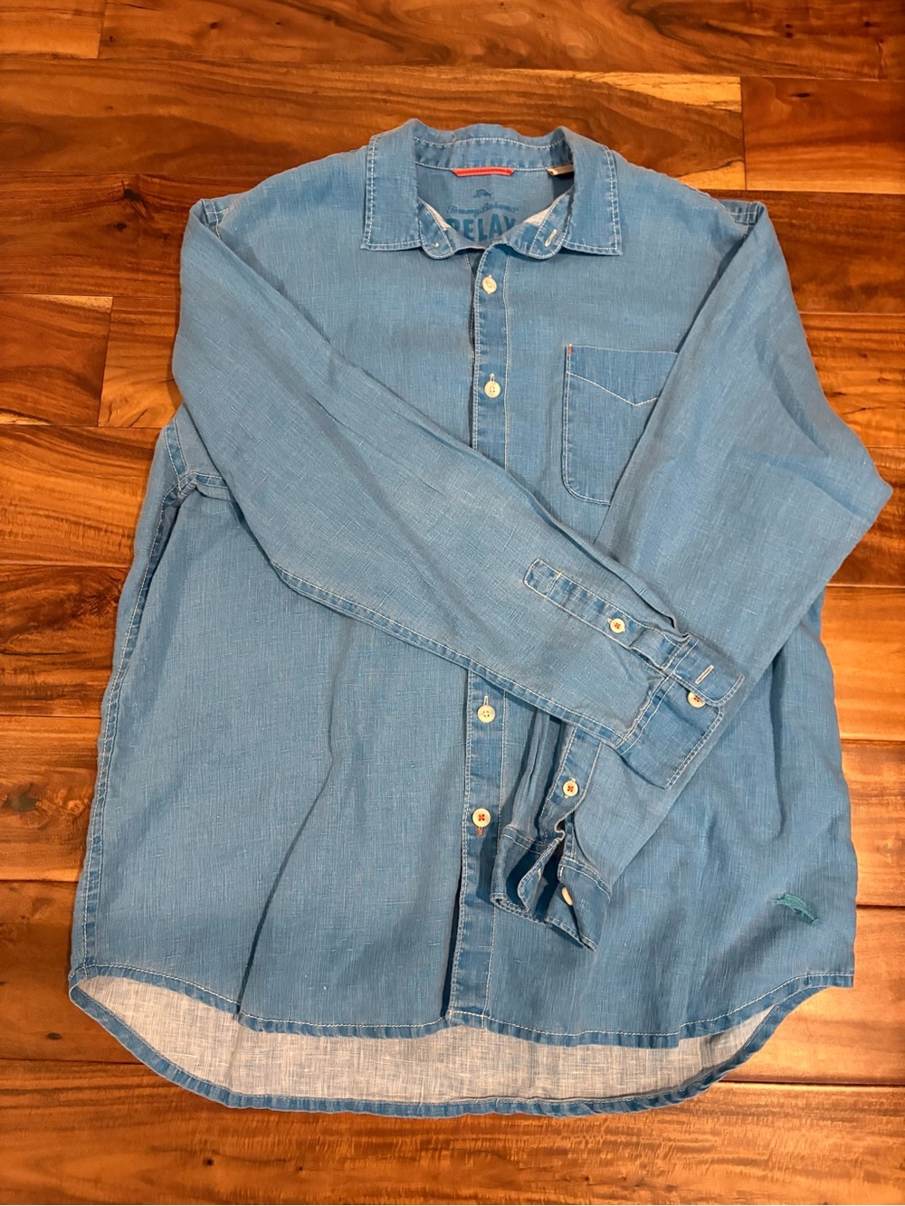 Tommy Bahama Light Blue Button-Down Denim Shirt